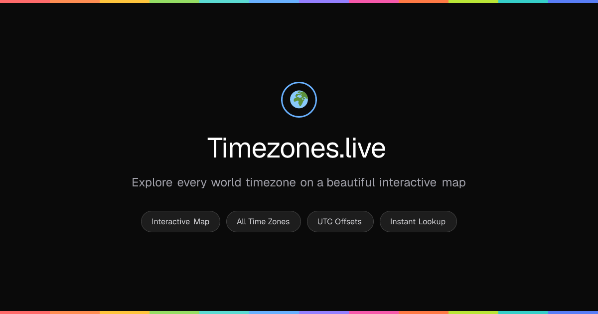 Live World Time Zone Map — Interactive World Clock | Timezones.live